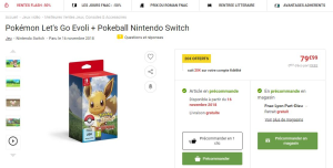 Pokémon Let's Go Evoli - Pokeball Plus (web fnac)